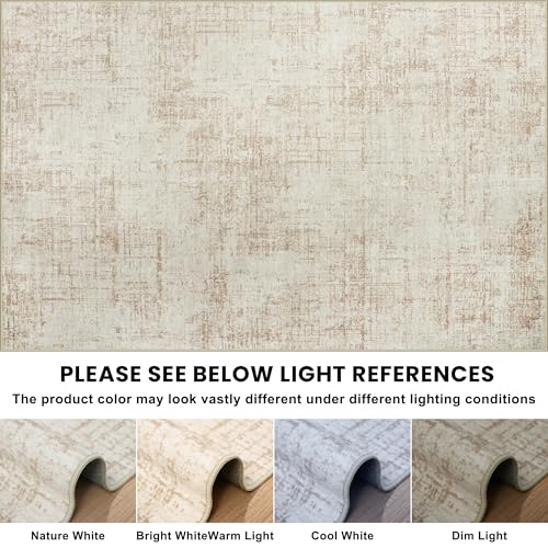10x12 Area Rug for Living Room Bedroom (Beige/White / 10' x 12' (Rectangular))