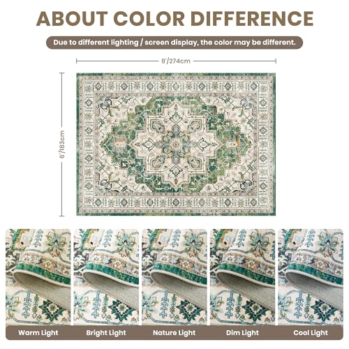 6x9 Area Rugs for Living Room (Green / 6' x 9' (Rectangular))
