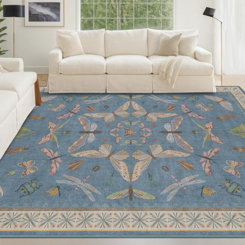 Modern Rugs for Living Room (5' x 8' (Rectangular) / Blue)