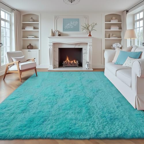 6x9 Area Rug for Living Room (Teal Blue / 6' x 9' (Rectangular))