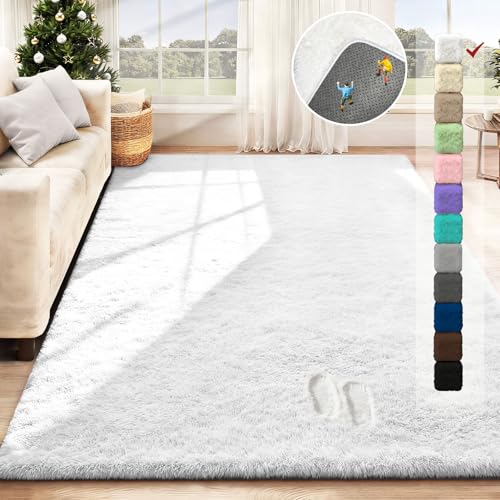 5x7 Area Rug for Living Room (White / 5' x 7' (Rectangular))