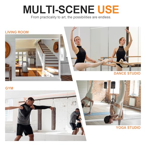 Gym Mirrors for Home Gym (Frameless / 54'' x 30'' x2PCS)