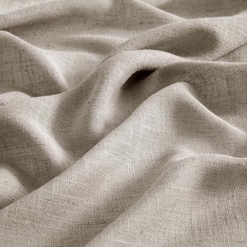 Burlywood Birch Linen Curtains 52x90 Inch Long 2 Panels for Bedroom (52"W x 90"L (Pack of 2) / Burlywood Birch)