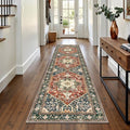Washable Runner Rug (2' x 8' / Brick Red)