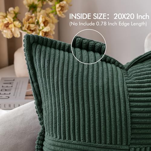 Decorative Throw Pillow Covers for Couch 20x20 Inch Dark Green (Dark Green / 20" x 20" (Pack of 2))