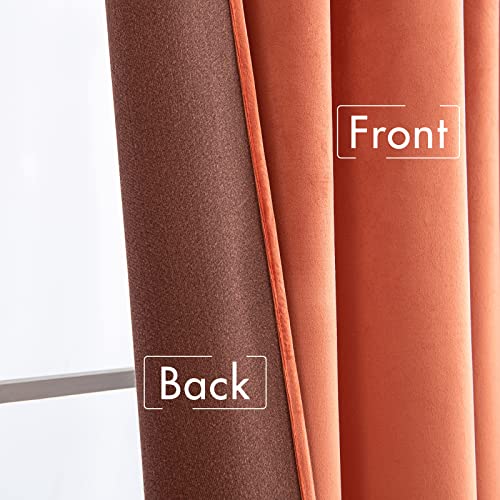 Velvet Curtains 52x96 inches 2 Panels Burnt Orange Blackout Curtains (Burnt Orange / 52"W x 96"L (Pack of 2))