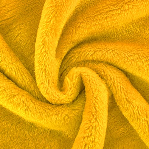 Mustard yellow Fleece Plush Throw Blanket 50"x60"for Couch Fuzzy Cozy (Mustard Yellow / Throw(50"×60"))