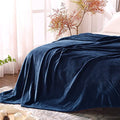 Fleece Blanket Soft Plush King Size Bed Blanket Navy 108"x90" (Navy / King(108"x90"))