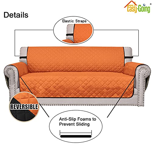 Reversible Couch Cover (Orange/Black / Medium-XL Loveseat)