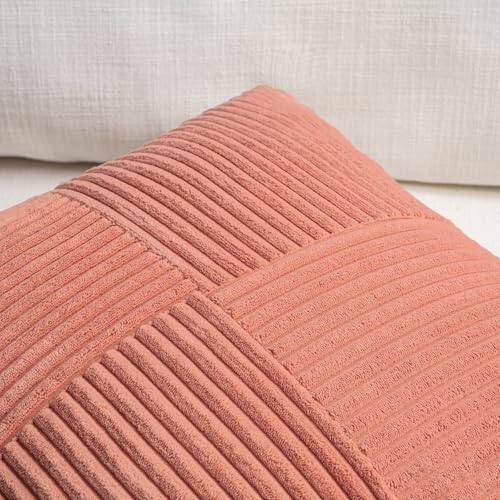 2 Packs Coral Decorative Throw Pillow Covers 16x16 Inch for Living Room Couch (Coral / 16" x 16" (Pack of 2))