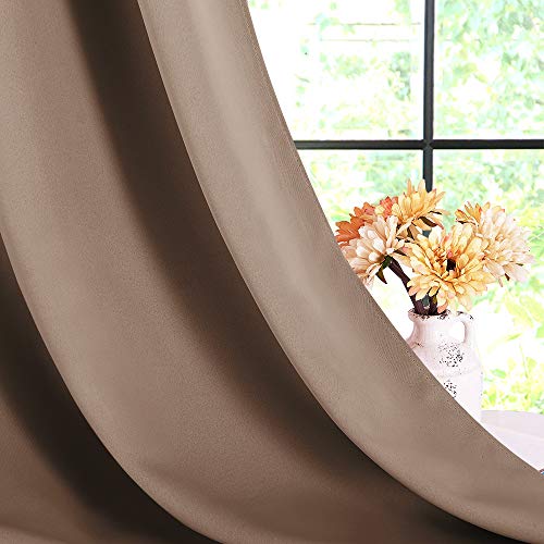 Blackout Window Curtains and Drapes for Kitchen (Cappuccino / 70"W x 63"L (Pack of 2))