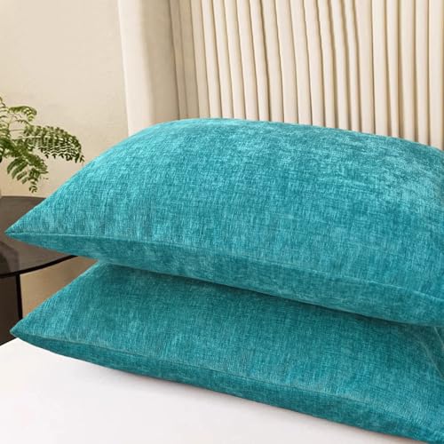 Decorative Standard Throw Pillow Covers 26 X 20 Inches Lake Blue (26" x 20" (Pack of 2) / Lake Blue)