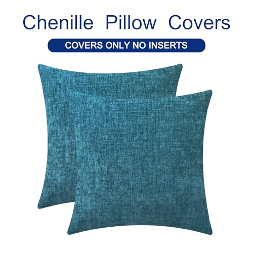 Decorative Couch Throw Pillow Covers 16 X 16 Inches Ocean Blue (16" x 16" (Pack of 2) / Ocean Blue)