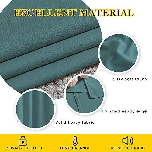 Blackout Curtains for Kids Room (Sea Teal / 52"W x 54"L (Pack of 2))