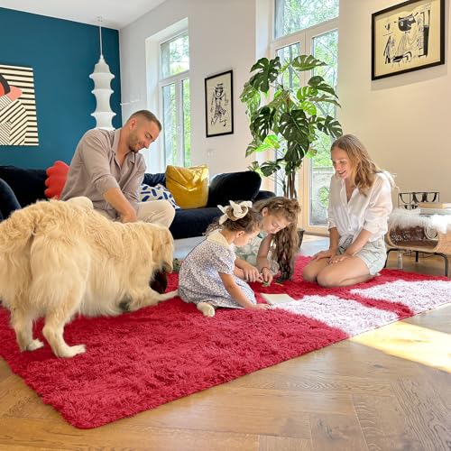 2x5 Machine Washable Runner Rugs for Hallway (2x5 Ft / Red)