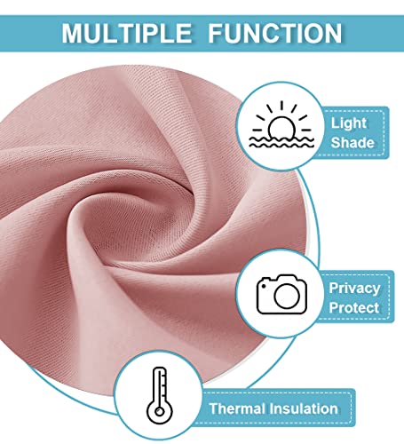 Small Window Curtains 45 inches Length for Kitchen Cafe Bathroom (Peach Blush / 42"W x 45"L (Pack of 2))