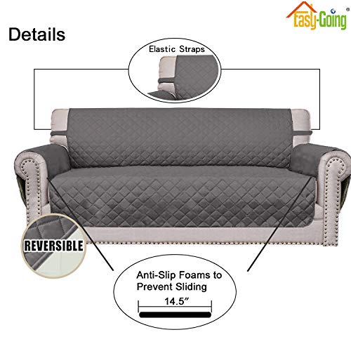 Reversible Couch Cover (Gray/Ivory / XX-Large Sofa)