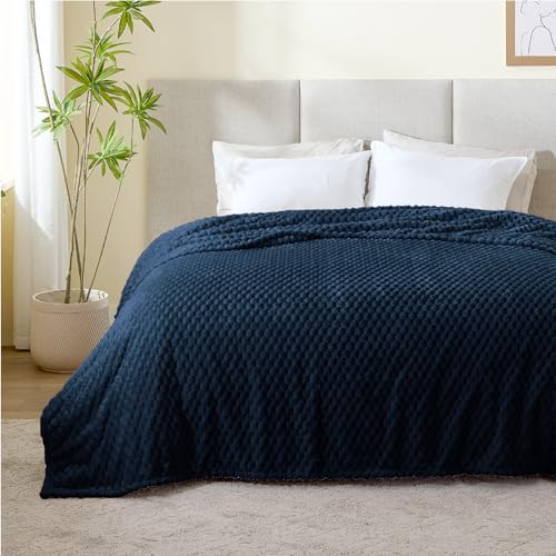 Navy King Blanket for Bed (Navy-1 / King(108"x90"))