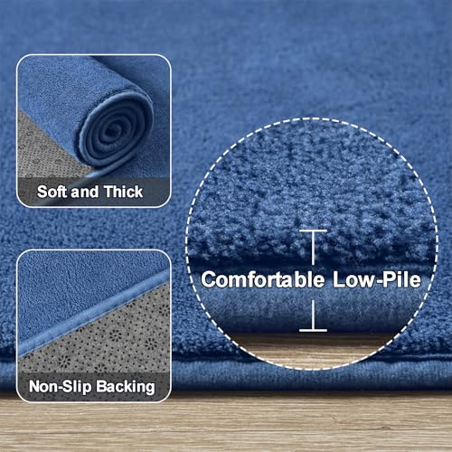 Modern Soft Hallway Runner Rug (2' x 8' (Runner) / Blue)
