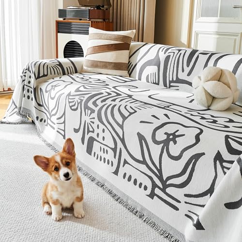 Couch Cover for Dogs (71" x 118" / 8# Abstract Dark Grey)