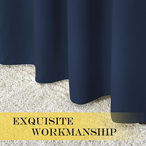 Blackout Curtain Panel for Farmhouse (Navy / 66"W x 90"L (Pack of 1))