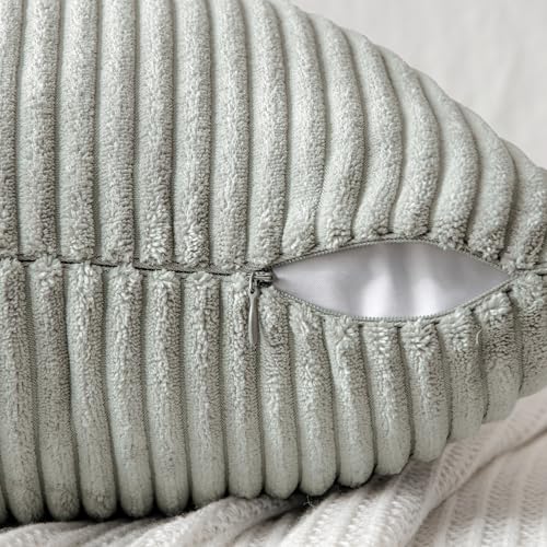 Silver Grey Decorative Throw Pillow Covers for Couch 18x18 Inch (18" x 18" (Pack of 2) / Silver Grey)