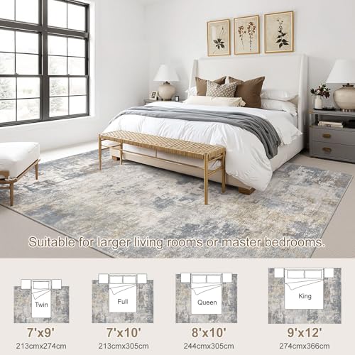 9x12 Area Rug Living Room Rugs (Blue Grey / 9' x 12' (Rectangular))