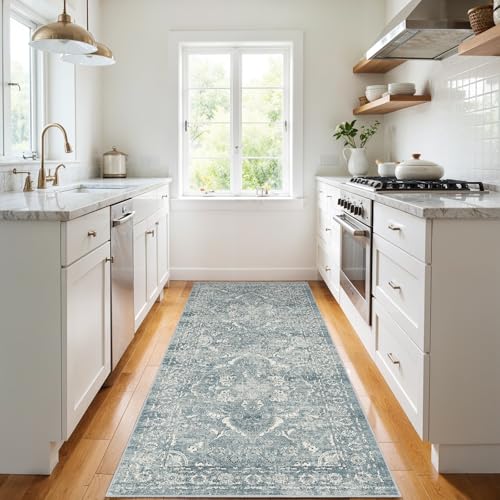 3x6 Washable Runner Rug (Blue / 3x6)