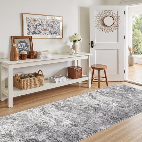 3x8 Washable Runner Rug for Hallway (Grey / 3' x 8' (Runner))