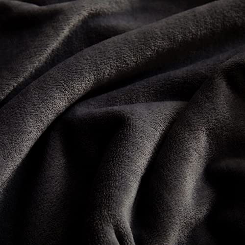 Super Soft Throw Blanket Premium Silky Flannel Fleece Twin Size Black Microfiber Lightweight Blanket All Season Use (Black / Twin(60"x80"))