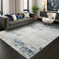 4x6 Washable Non Slip Abstract Area Rugs for Bedroom Living Room (Blue / White / 4' x 6' (Rectangular))
