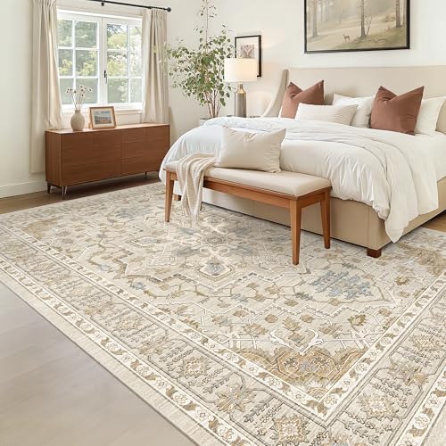 5x7 Area Rugs for Living Room (Beige/Blue / 5' x 7' (Rectangular))