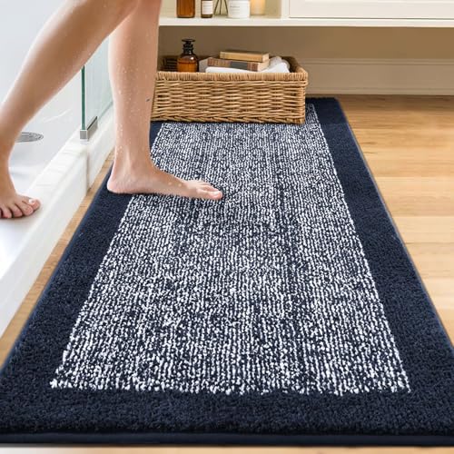 60x24 Bathroom Rugs Non Slip Washable (Dark Blue / 2' x 5' (Rectangular))