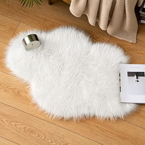 Fluffy Area Rug 2'x3' Cloud Faux Fur Sheepskin Rug for Bedroom White (2' x 3' (Cloud) / White)