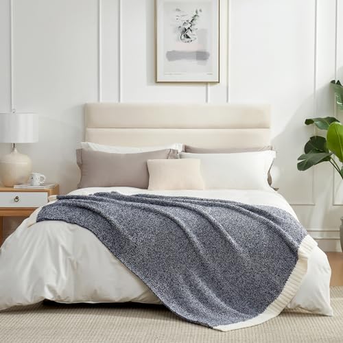 Navy Throw Blanket for Couch (Heather Navy / Throw-XL (50"x70"))