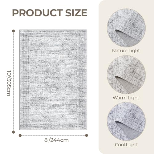 8x10 Area Rugs for Living Room (Grey/Ivory / 8' x 10' (Rectangular))