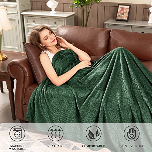 Fleece Twin Blanket for Bed Green Throw Blanket for Couch Super Soft Cozy Warm Blankets and Throws Lightweight Fuzzy Large Blanket for Sofa Bed Office (A-green / Twin/Twin XL-60x90 IN)