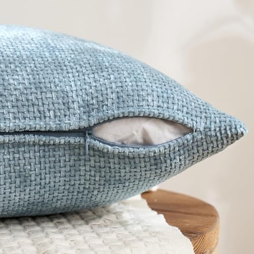 Soft Decorative Chenille Euro Pillow Covers Blue Series 26x26 (26" x 26" (Pack of 4) / Neutral Blue)