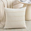 Set of 1 Boho Cream Decorative Throw Pillow Cover 16x16 Inch for Couch Bed Sofa (16" x 16" (Pack of 1) / Cream)