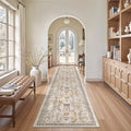 Washable Runner Rugs 2x12 Long for Hallway Kitchen Soft (Brown/Gold / 2' x 12' (Runner))