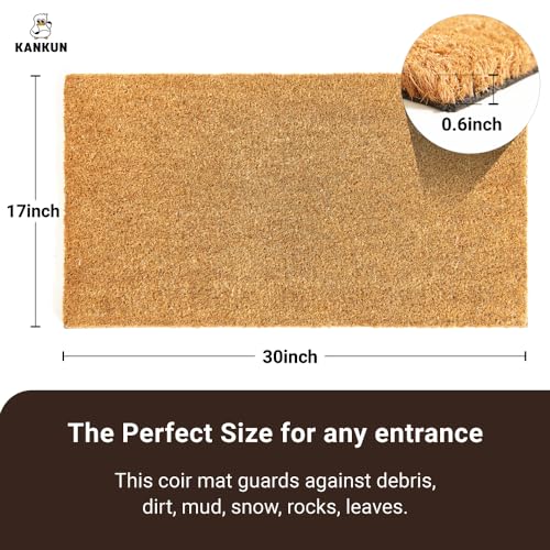 Coco Coir Door Mat with Heavy Duty Backing (Plain - 1pack)