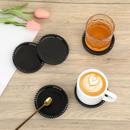 Glass Drink Coaster Set of 5 (Black)