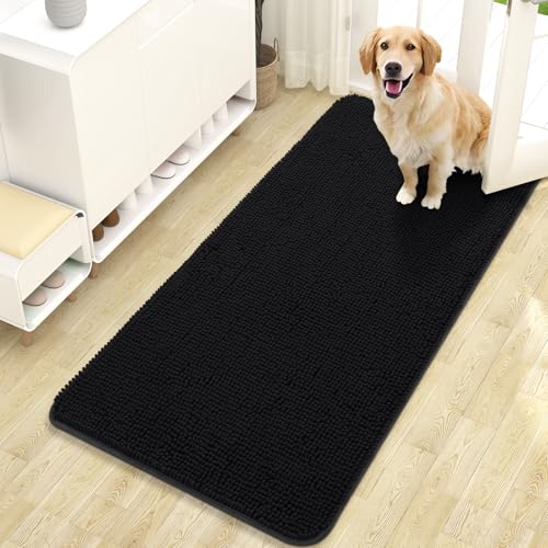 Dog Door Mat for Muddy Paws 47x24 (Black / 47" X 24")