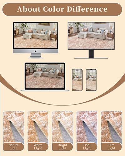 8x10 Area Rugs for Living Room (Jasper Orange / 8' x 10' (Rectangular))