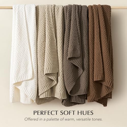 HOME Chunky Chenille Knit Throw Blanket (Mocha Brown / 60" X 80")