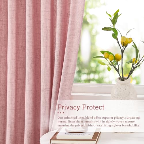 Sheer Curtains 108 inches (Z - Peach Blush / 52"W x 108"L (Pack of 2))