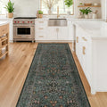 Vintage 3x8 Wide Runners for Hallways (Dark Green / Black / 3' x 8' (Runner))