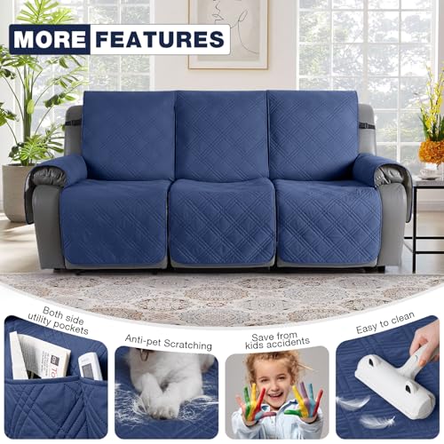 100% Waterproof Recliner Sofa Cover (Ocean Blue / 3 Seater Standard)