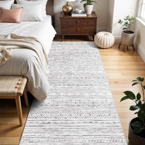 2x6 Runner Rug Washable Moroccan (Grey / 2' x 6')