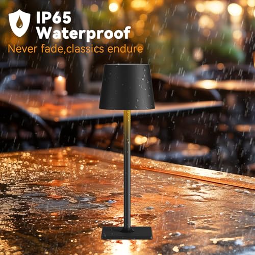 Black Cordless Table Lamps (Black Set of 4)